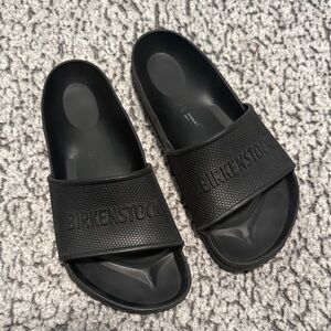 Birkenstock Black Textured Slides